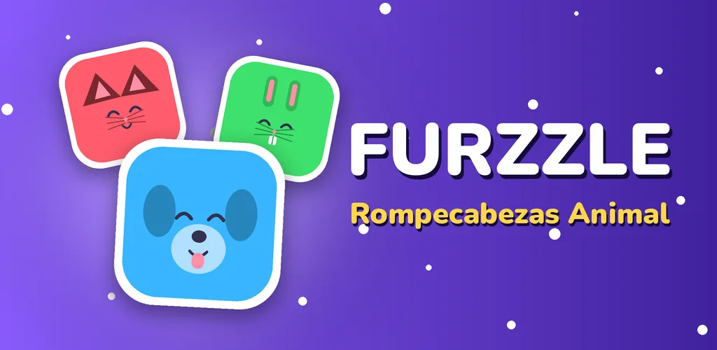 Furzzle: rompecabezas de animales con fichas de perro, gato y conejito